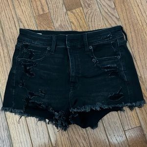 American Eagle black jean shorts